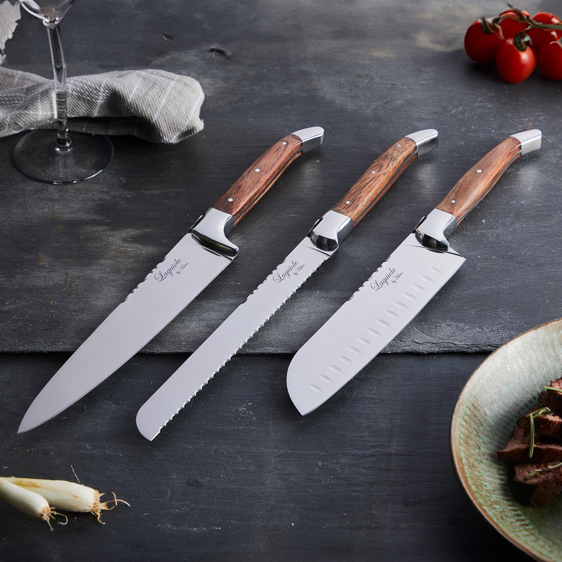 Knivsæt 3 dele rosewood